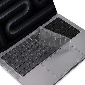 ProElife Keyboard Cover Skin for 2024-2021 MacBook Pro 14 inch 16 inch M4 M3 M2 M1 Pro/Max Chip Accessory (U.S Enter) Ultra Thin TPU Protector (Transparent)
