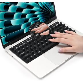 EooCoo Raised Keyboard Cover for Long Nails - Silicone Keyboard Protector Compatible with M4 MacBook Air & MacBook Pro (2025-2021) M3 M2 M1, Perfect for Nail Art, Office, and Study Use, Black