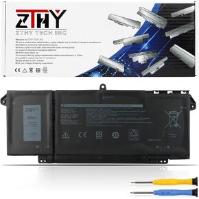 ZTHY 7FMXV Laptop Battery Replacement for Dell Latitude 5320 7320 7420 7520 Latitude 5320 2-in-1/7320 2-in-1/7420 2-in-1 P133G P134G P135G P136G P138G P139G P110F TN2GY 9JM71 15.2V 63Wh 4-Cell