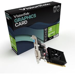 VisionTek GT 730 LP 2GB GDDR Single Slot Graphics Card, HDMI/DVI/VGA, Low Power, Multi-Monitor Support, 4K Resolution, Active Fan, Compact Design