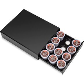 Coffee Pods Holder, Nespresso pods holder Storage Drawer Compatible with Nespresso Vertuo Capsules Dolce Gusto and K-Cup, Capsule Storage Drawer Organizer （24-40pods）