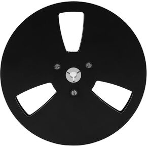 1/4 7 Inch Empty Take Up Reel to Reel Small Hub, Long Play Analog Recording Tape 3 Holes Aluminum Alloy Open Reel Takeup Reel for NAB Black