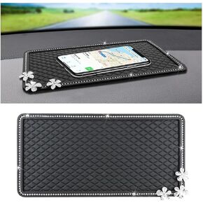 Car Dashboard Non Slip Mat, Vehicle Dash Grip Pad Pad for Phone Sunglasses Electronic Devices, Anti-Slide Sticky Automotive Gripping Mat Accessories, Universal for SUV, Sedan, Truck