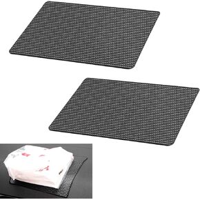 2 PCS Car Dashboard Anti-Slip Mat, High Temperature Resistant Washable Centre Console Storage Mat, Double Sided Self-Adhesive Car Accessory, Universal for Most Cars (Black)