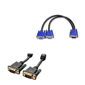 Cable Matters 1-Foot VGA Splitter Cable (VGA Y Cable) for Screen Duplication & VGA to VGA Cable with Ferrites