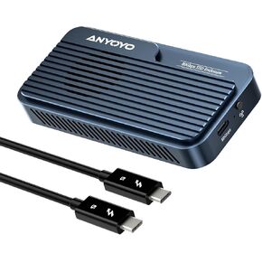 ANYOYO 80Gbps M.2 NVMe SSD Enclosure Supports Up to 8TB Intelligent Temperature Control & Fan Cooling, Compatible with Thunderbolt 3/4/5/USB4, Backward Compatible with USB 3.2/3.1/3.0