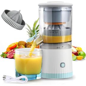 Electric Citrus Juicer, Rechargeable Juicer Machine with USB Cable and Cleaning Brush, Orange Lime Lemon Grapefruit Juicer Squeezer