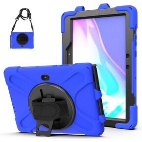 علبة Samsung Galaxy Tab Active Pro 10.1 بوصة SM-T540/SM-T547 ، 360 درجة كيك ستاند كتف اليد المقاومة للصدمة في حالة حماية قاسية لـ Samsung Tab Active4 Pro ، Orange