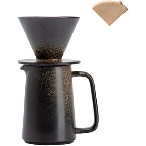 Pour Over Coffee Maker,Ceramic Coffee Maker With 40 pcs V60 Paper Filter，19oz/560ml Ceramic Pour Over Coffee Dripper