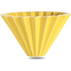 Origami Filter Cup,Ceramic Pour Over Coffee Maker, Non-Electric Pour Over Coffee Dripper, Easy Manual Brew Maker, Single Cups Porcelain for Home, Cafe, Camping, Coffee Gifts (White)