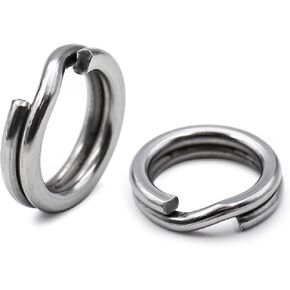 Fishing Split Rings - 100Pcs Stainless Steel Lure Ring for Link Fishing Hooks Heavy Duty Saltwater Terminal Tackle Connector(Size 2#)