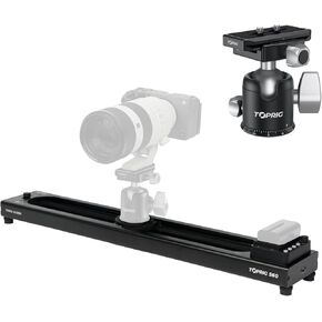 Accsoon Motorized Camera Slider, Adjustable 24inch/60cm Bluetooth Video Slider with Toprig Tripod Ball Head with 36mm Sphere & 44 lb Load Capacity