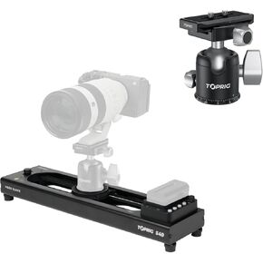 Accsoon Motorized Camera Slider, Adjustable 16''/40 cm Bluetooth Video Slider with Tripod Ball Head with 36mm Sphere & 44 lb Load Capacity