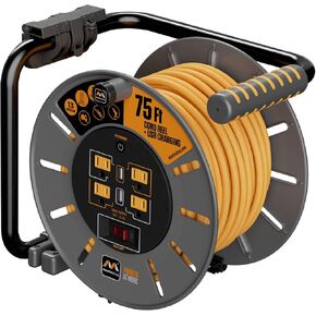 75ft Cord Reel + Cord Reel Wall Mount