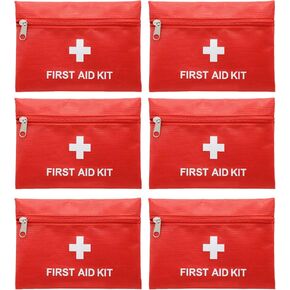 Faylapa 6 Pack Mini Empty First Aid Bag, Travel Essentials Medical Pouch 7.87x5.51 inches Bag for Travel, Home, Office, Vehicle, Camping, Outdoor (Bag Only)