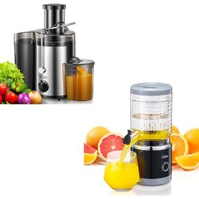 QCen 500W Centrifugal Juicer and Electirc Citrus Juicer Bundle