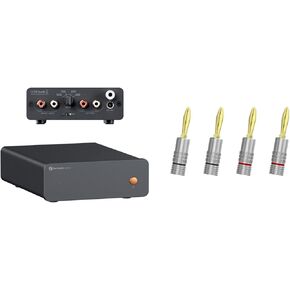 Fosi Audio Banana Plugs 2 Pairs / 4 pcs and Box X5 Phono Preamp for MM & MC Cartridge Turntable