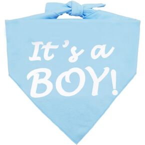 It’s a Boy or It’s a Girl Dog Bandana Pregnancy Announcement Dog Bandana Baby Announcement Triangle Pet Scarf Scarves Gender Reveal Photo Prop