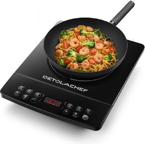 Portable Induction Cooktop, Hot Plate Electric Induction Cooker with Sensor Touch, 1800 Watts, 10 Temp from 140°F to 460°F, Countertop Burner with Timer Child Lock