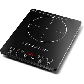 Portable Induction Cooktop, 1800W Induction Hot Plate Burner, 10 Temperature Setting, LED Sensor Touch, Kids Safety Lock, Auto-Off & Pan Detection, Electric Cooker with Timer