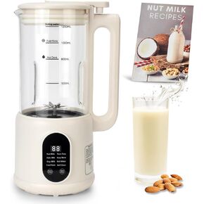 Nut Milk Maker, 8 in 1 Homemade Automatic Plant-Based Milk, Soy Milk, Almond Milk, Oat Milk, Coconut Milk & More, Multifunctional/12 Hours Timer/Auto-Clean/Room Temp/Keep Warm/Boil/Room Temp/Low-Noise