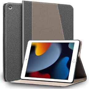 Leather Case for iPad 10th Gen Case 10.9 Inch 2022, Leather Protective Shockproof Smart Cover Adjustable Stand - Auto Wake/Sleep and Multiple View Angles, Pink with Grey