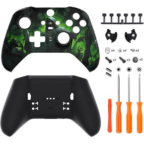 eXtremeRate Dark Carnival Patterned Faceplate Shell + Black Bottom Shell for Xbox Elite Series 2, Elite Series 2 Core Controller