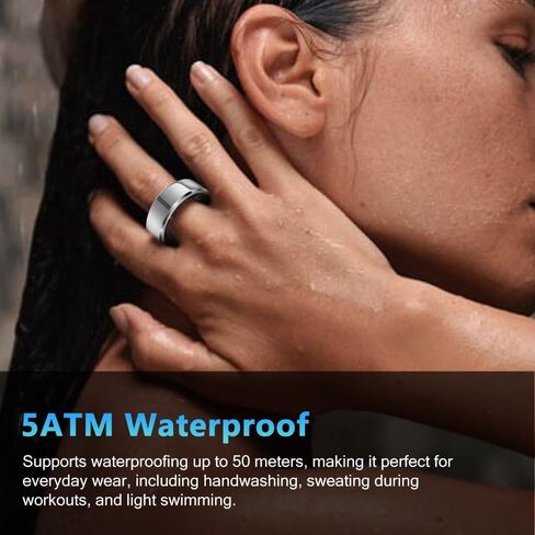 Smart Ring Health Tracker for Men Women, Waterproof Fitness Ring, Bluetooth Connected Health Ring, Activity Tracker Records Steps Distance Calories, Compatible with Android & iOS in Kuwait