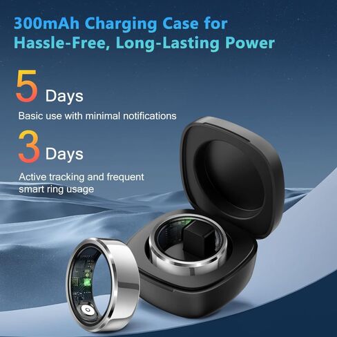 Smart Ring Health Tracker for Men Women, Waterproof Fitness Ring, Bluetooth Connected Health Ring, Activity Tracker Records Steps Distance Calories, Compatible with Android & iOS in Kuwait