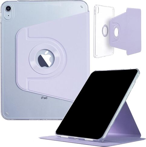 iPad Mini-7 6 (8.3'') 2024 2021 Case, DMaos Magnetic Detachable Smart Cover, 360° Rotation Foldable Stand - White in Saudi Arabia