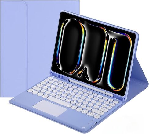 Touchpad Keyboard Case for Galaxy Tab A8 10.5 Inch 2022 SM-X200/X205/X207 with S Pen Holder, Candy Color Round Keys Magnetic Detachable Trackpad Keyboard，Teal in Saudi Arabia