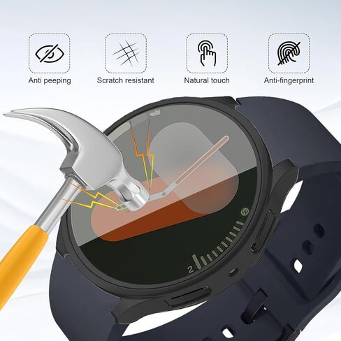 2 علبة حزمة لـ Samsung Galaxy Watch 7 واقي شاشة 44 مم 40 مم ، وخصوصية HD الزجاج المزدحمة+غطاء الوجه الصلب الصلب لسامسونج ووتش 7 حالة واقي الشاشة 40 44 مم ملحقات الرجال/النساء in Kuwait
