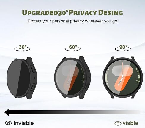 2 علبة حزمة لـ Samsung Galaxy Watch 7 واقي شاشة 44 مم 40 مم ، وخصوصية HD الزجاج المزدحمة+غطاء الوجه الصلب الصلب لسامسونج ووتش 7 حالة واقي الشاشة 40 44 مم ملحقات الرجال/النساء in Kuwait