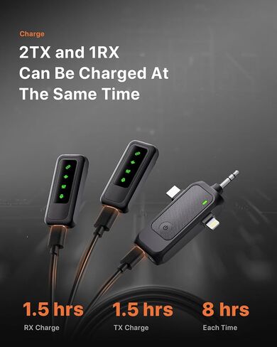 Wireless lavalier Microphone for Android phone iPhone16 iphone15 Usb C, mini Microphones system 130ft 48h Noise cancelling for Speaker Video Recording Vlogging youtube Podcast with type c phones mics in Saudi Arabia