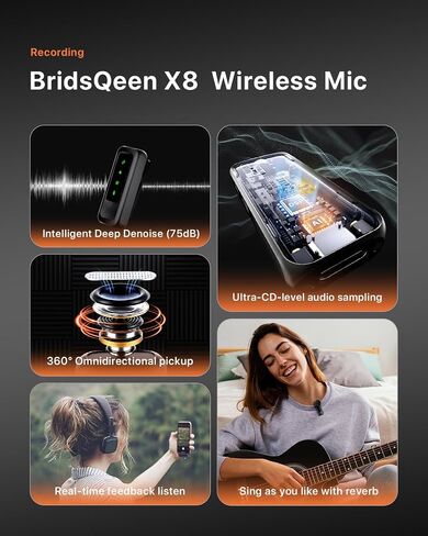 Wireless lavalier Microphone for Android phone iPhone16 iphone15 Usb C, mini Microphones system 130ft 48h Noise cancelling for Speaker Video Recording Vlogging youtube Podcast with type c phones mics in Saudi Arabia