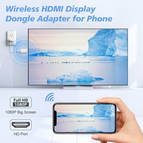 Wireless HDMI Transmitter and Receiver 2-in-1,Wireless HDMI Display Dongle Adapter,2.4G/5G 4K Decode 1080P Output Streaming Media Video/Audio from Laptop,PC,Smartphone to Monitor HDTV Projector(White) in Saudi Arabia