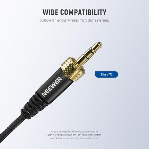 ميكروفون NEEWER Lapel Lavalier (عبوة من قطعتين)، مشبك سلكي على ميكروفون مكثف متعدد الاتجاهات متوافق مع جهاز إرسال ميكروفون لاسلكي Rode Wireless GO II DJI للبث المباشر لفيديو YouTube على المسرح، CM5 in Kuwait