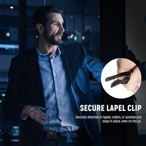 ميكروفون NEEWER Lapel Lavalier (عبوة من قطعتين)، مشبك سلكي على ميكروفون مكثف متعدد الاتجاهات متوافق مع جهاز إرسال ميكروفون لاسلكي Rode Wireless GO II DJI للبث المباشر لفيديو YouTube على المسرح، CM5 in Kuwait