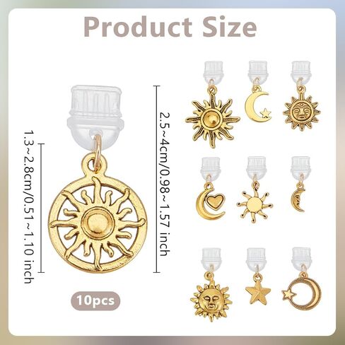 OLYCRAFT 10pcs غبار سد سد من النوع C مضادات الغبار المقابس 1 ~ 1.6 بوصة طويلة المقابس المقاومة للهواتف المحمولة مع معلقات Star Moon USB C CAPS PROTTORCER PROTTORTANTS PROPS MORTANTS لمعظم النوع C هاتف in Kuwait
