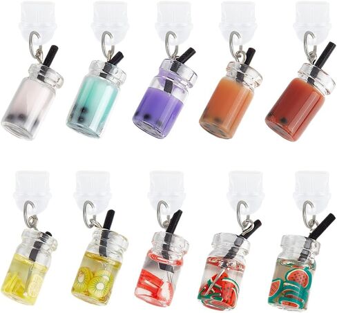 OLYCRAFT 10pcs غبار سد سد من النوع C مضادات الغبار المقابس 1 ~ 1.6 بوصة طويلة المقابس المقاومة للهواتف المحمولة مع معلقات Star Moon USB C CAPS PROTTORCER PROTTORTANTS PROPS MORTANTS لمعظم النوع C هاتف in Kuwait