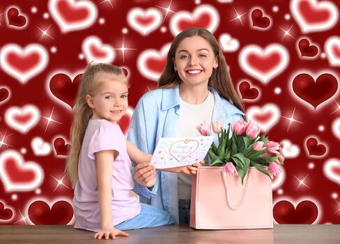 7x5ft Pink Heart Photo Backdrop 90s Backdrops for Photoshoot Valentine's Day Backdrop Women Men Happy Birthday Photography Background Banner in Saudi Arabia
