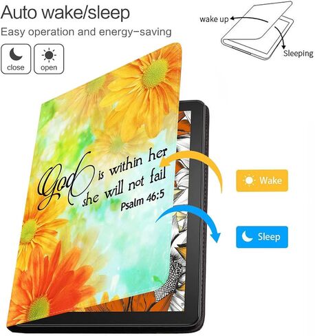 Case for Samsung Galaxy Tab A9 Plus 11 Inch 2023 Model (SM-X210/X216/X218), Slim Lightweight PU Leather Stand Cover with Auto Wake/Sleep,Christian Quotes Bible Verse Psalm 46:10 in Saudi Arabia