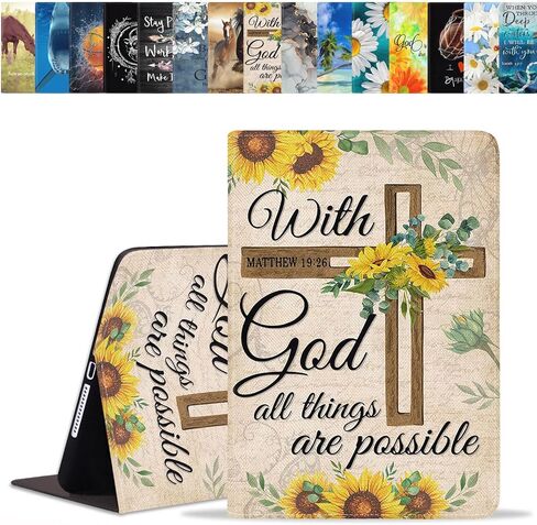 Case for Samsung Galaxy Tab A9 Plus 11 Inch 2023 Model (SM-X210/X216/X218), Slim Lightweight PU Leather Stand Cover with Auto Wake/Sleep,Christian Quotes Bible Verse Psalm 46:10 in Saudi Arabia