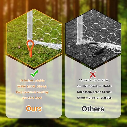 Ground Anchor,Heavy Duty Tent Stakes Trampoline Anchors, Ground Anchors Screw in, Trampoline Anchor Kit with Straps,for Camping Tent, Swing Sets, Sheds, Trampoline(6 Pack,Orange) in Kuwait