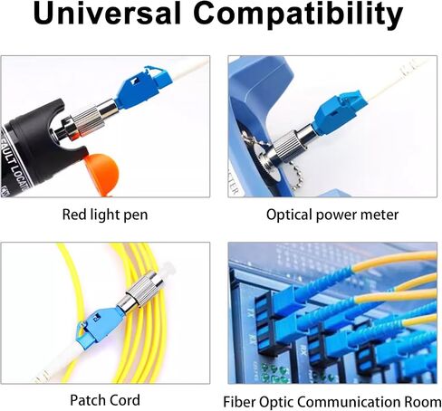 Duttek Single Mode UPC Male to LC UPC Female Hybrid Optical Fiber Cable Adapter Compatibility with Visual Fault Locator Connector and Optical Power Meter 4Pack in Saudi Arabia