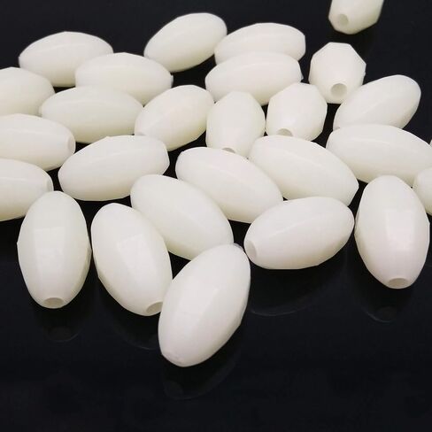 OROOTL Glow Beads Fishing Saltwater, 100pcs Hard Plastic Luminous Fishing Beads Green White Fish Beads Assortment Oval Egg Bead Lures Sea Fishing Tool in Saudi Arabia