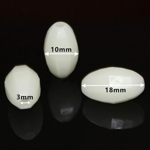 OROOTL Glow Beads Fishing Saltwater, 100pcs Hard Plastic Luminous Fishing Beads Green White Fish Beads Assortment Oval Egg Bead Lures Sea Fishing Tool in Saudi Arabia