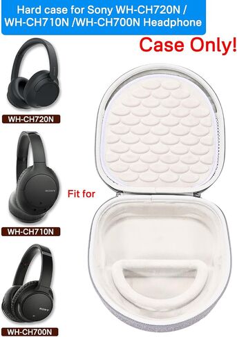 RAIACE Hard Travel Storage Case for Sony WH-CH720N Headphone, with Small Pocket for Cables and Accessories. - (Case Only) - Black in Saudi Arabia