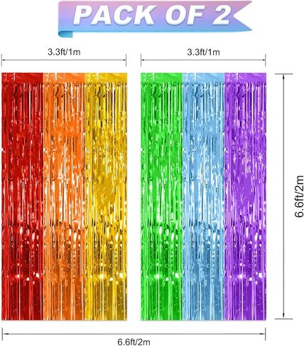 Blue Dog Birthday Party Decorations, Orange and Dark Light Blue Metallic Tinsel Foil Fringe Curtain Streamers for Blue Dog Theme Birthday Party Suppiles Home Photo Booth Props Backdrop(3.3ft X 6.6ft) in Saudi Arabia
