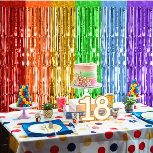 Blue Dog Birthday Party Decorations, Orange and Dark Light Blue Metallic Tinsel Foil Fringe Curtain Streamers for Blue Dog Theme Birthday Party Suppiles Home Photo Booth Props Backdrop(3.3ft X 6.6ft) in Saudi Arabia